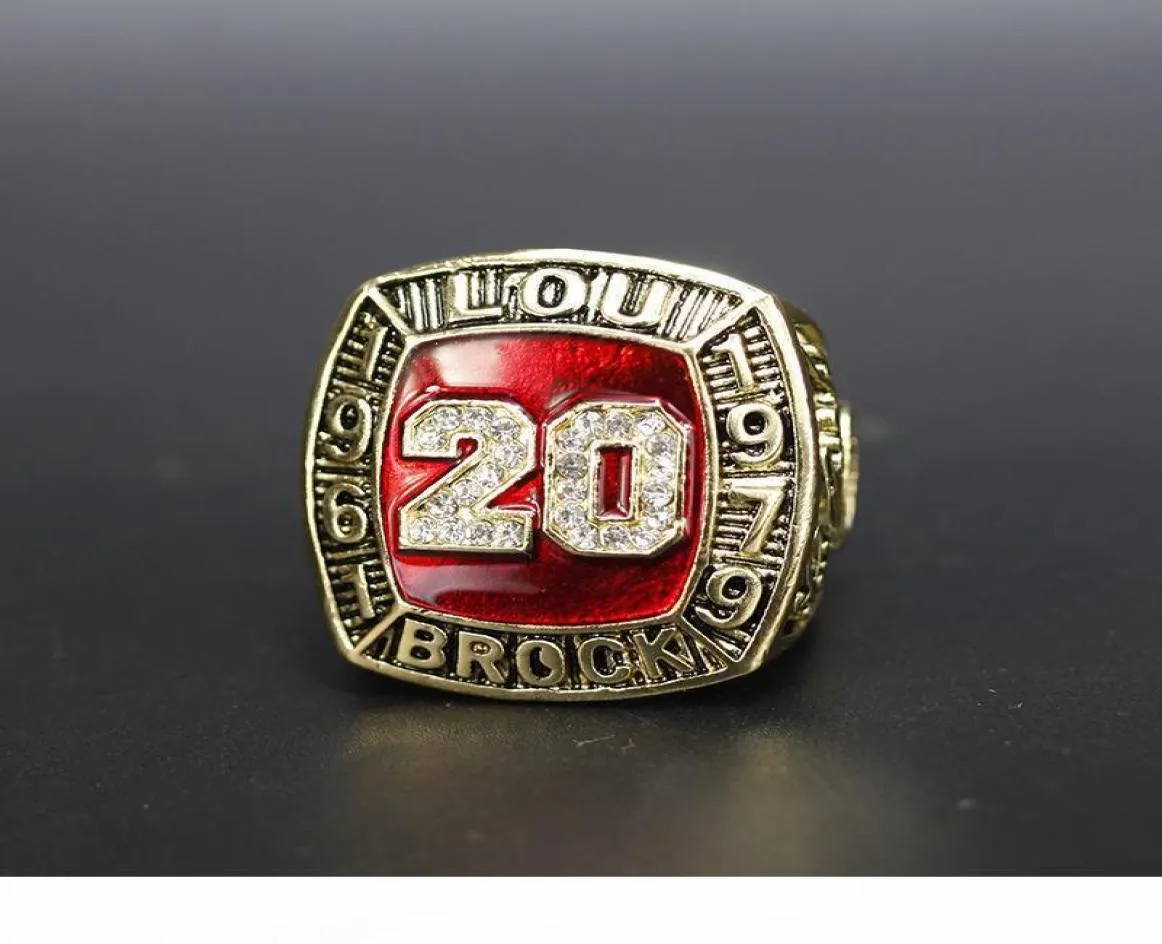 Hall of Fame Baseball 1961 1979 20 Lou Brock Team Champions Championship Ring met houten box set souvenir fan mannen cadeau hele2646385