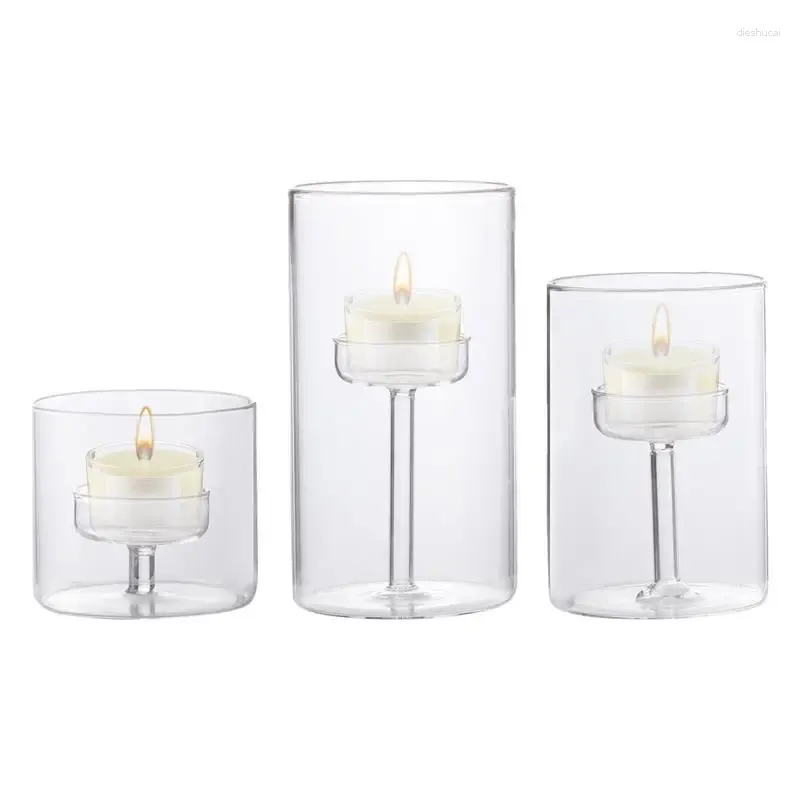 Świecowe uchwyty szklane tealight filar świeca jadalnia stolik kawowy imprezy imprezy