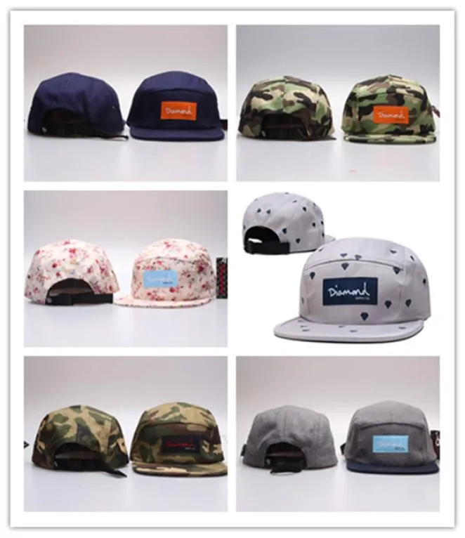 2021年の最新のダイヤモンド5パネル迷彩HIPHOP BONE BOBBY SNAPBACK CAMOS FLORLAL FASHION BASEBALK CAPS HATS MEN CASQUETTE HHH8427340