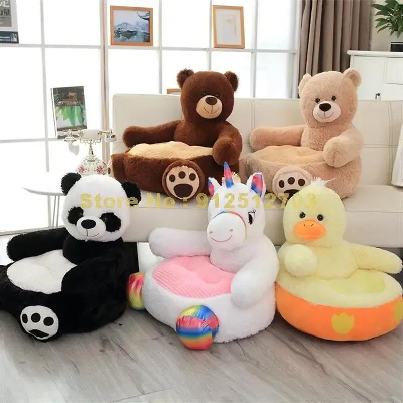 Poupées (pas de coton) 50 * 50 * 45 cm Belle en peluche Panda Unicorn Duck Kids Sofa Chaise en peluche Resette nouée nidi