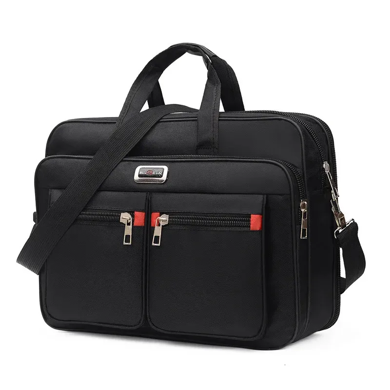 Multifonction des hommes de grande capacité Oxford 14 Sacs d'ordinateur portable Sacs d'épaule multicouche Sacs de bureau pour hommes Business Handbag 240418