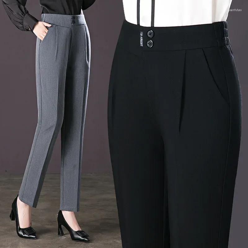Frauenhose gerade elastische Taille Arbeit mit Taschen Lange Frachtkleidung Y2K Kleidung Z169