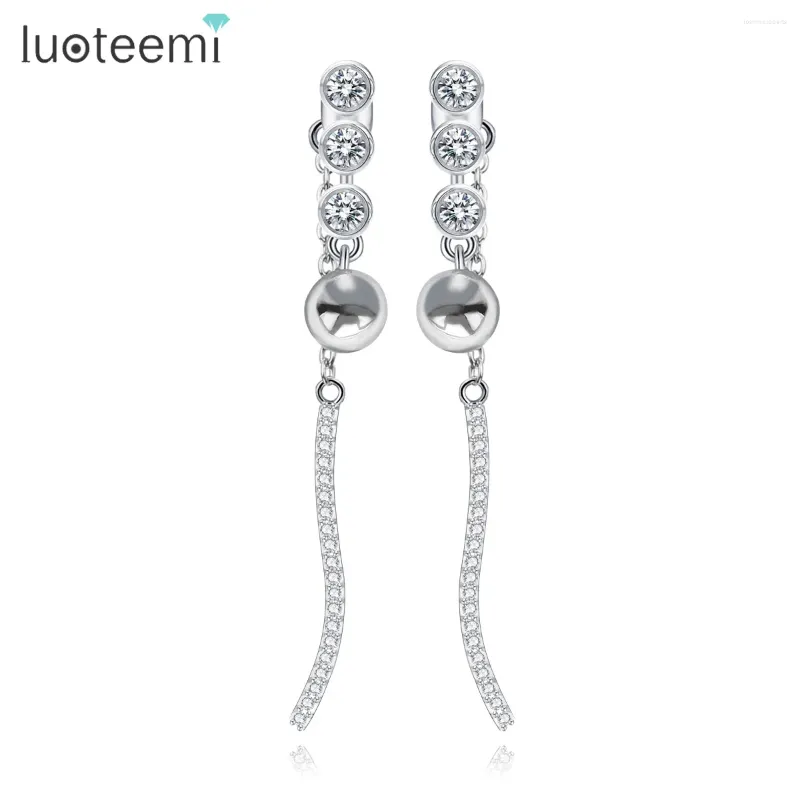 Boucles d'oreilles en peluche lutemi deux longues chutes pour les femmes k-coréen bijoux 2024 accessoires aretes de muje