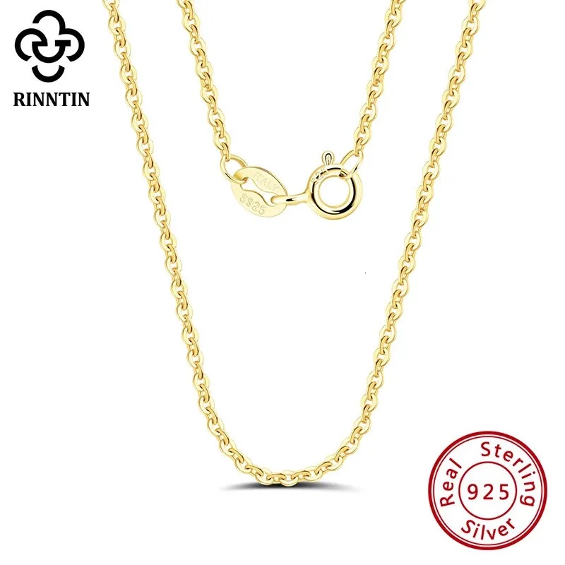 Rinntin 925 Sterling Srebrna moda łańcucha kabla Naszyjnik dla kobiet cienki łańcuch szyi biżuteria SC06 240422