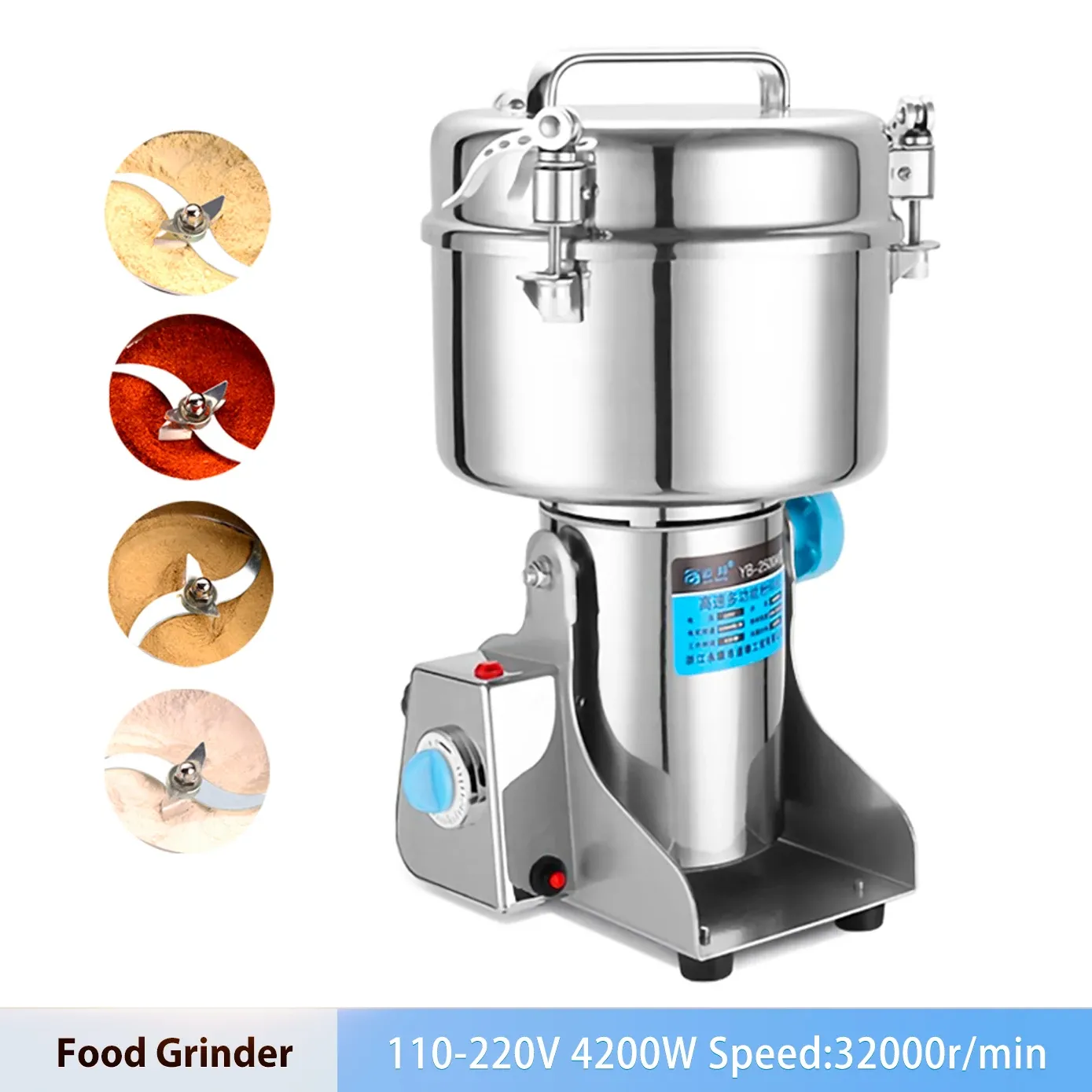 Grinders 2500g Electric Grains Spices Hebals Cereals Coffee Dry Food Grinder Mill Grinding Machine Gristmill Flour Powder Crusher