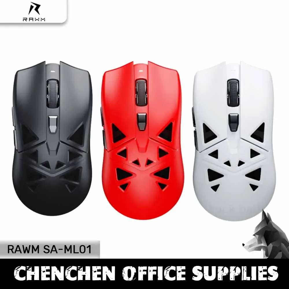 マウスRAWM SAML01ゲーマーマウスワイヤレス3モードUSB/2.4G/Bluetooth軽量マウスセンサー650IPS PAW3395 ESPORTS GAMING MICE WIN MAC