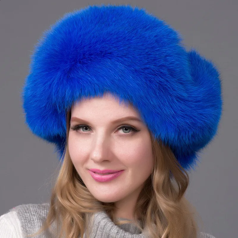 Siberian fox fur hat dome crown MADE in UKRAINE Ukrainian Winter Polar Fox Fur Hat, Natural  main image 4