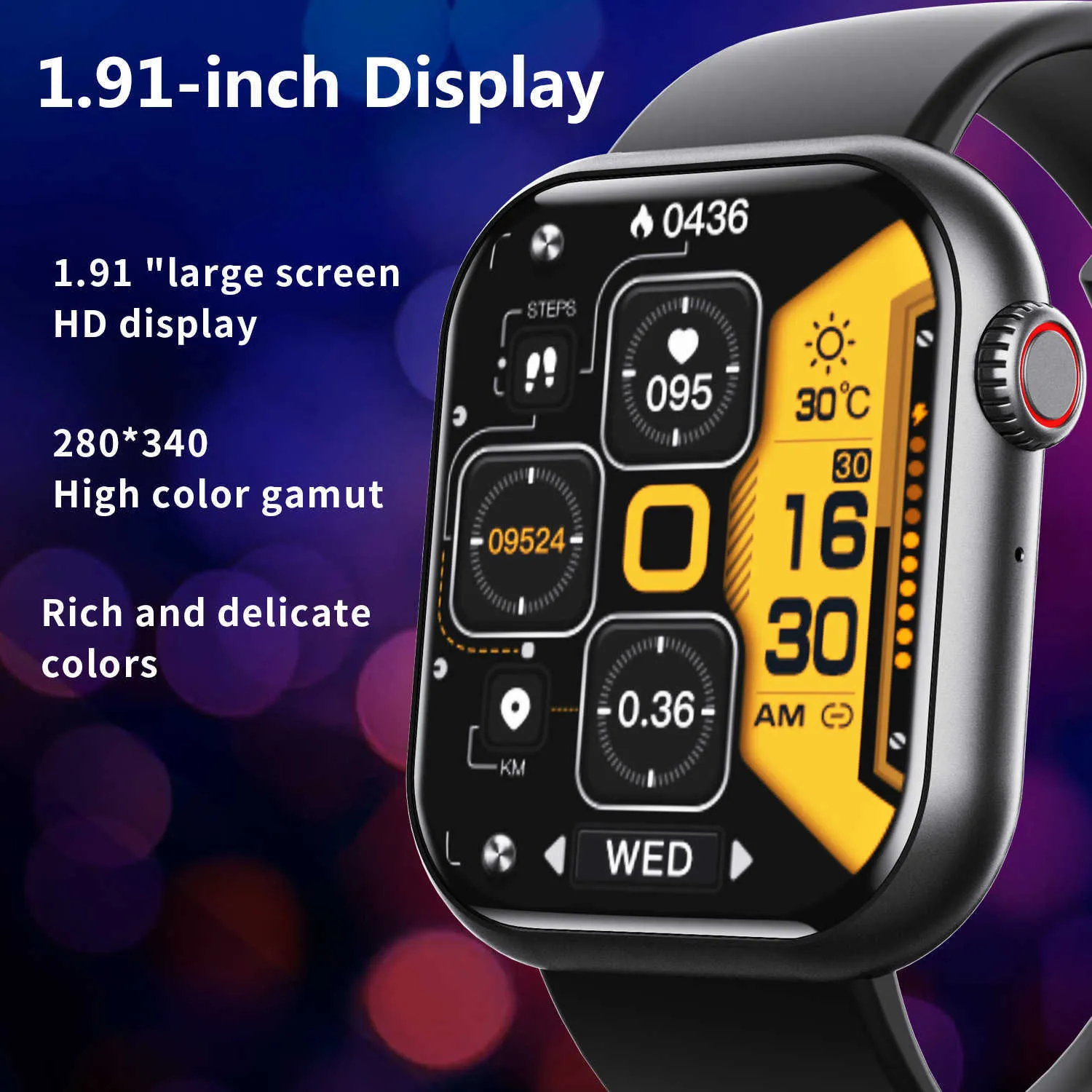 F57 Sports Watch da 1,9 pollici a grande schermo Bluetooth Chiamale Assistente vocale Monitoraggio della frequenza cardiaca Smart Watch