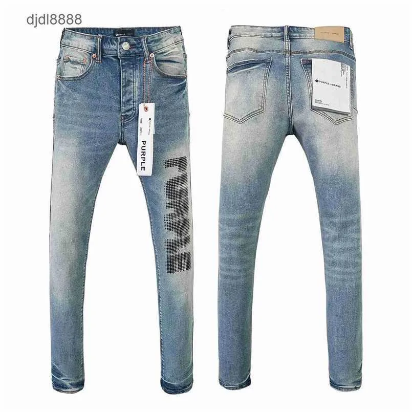 Nieuw paars merk American High Street Polka Dot Printed Casual Jeans