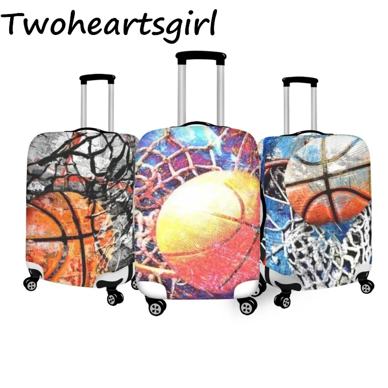Aksesuarlar Twoheartsgirl Moda Basketbol Tasarımı Bagaj Kapağı Streç Bavul Kapakları Koruyucu fermuar 1832 inç Trolly Case'e Uygula