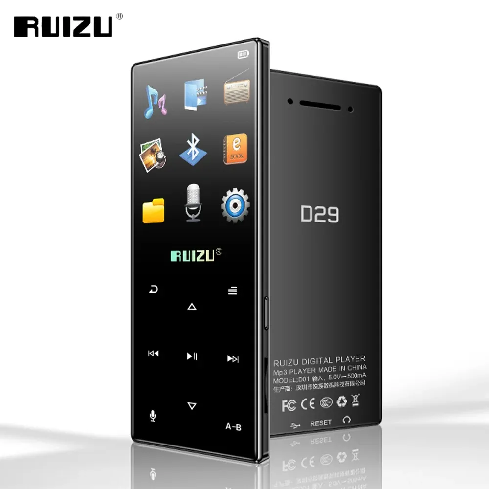 Player RUIZU D29 Bluetooth MP3 Player With Speaker HIFI Lossless Music Player Video MP4 Walkman Support FM Radio Recorder Ebook TF Card