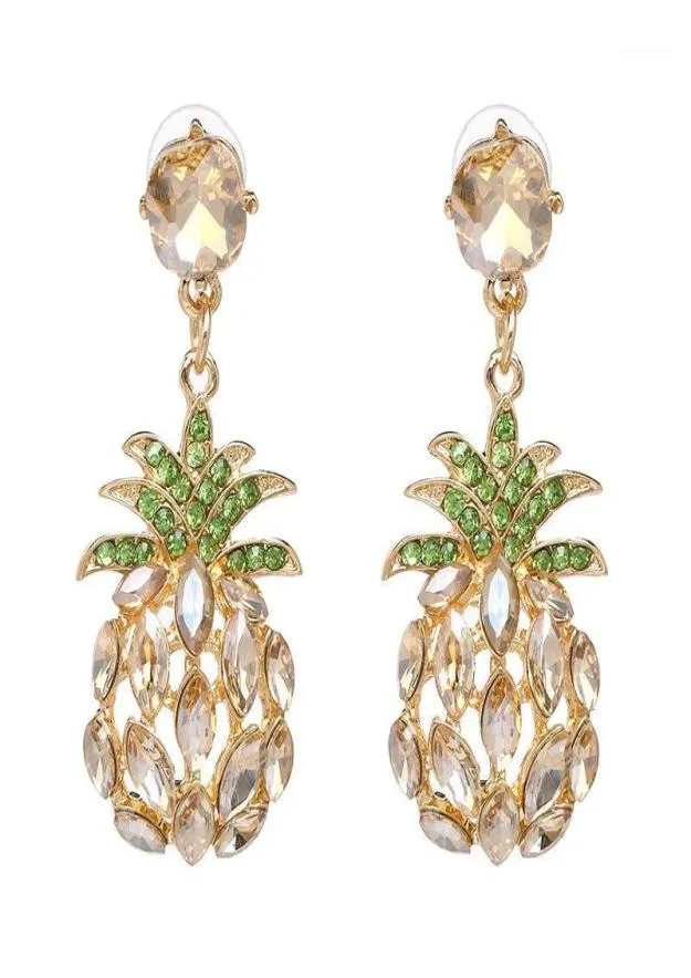 Qiaose Crystal Rhinestone Pineapple dangle drop drop earrings for womase jewelry jewelry boho maxi collection earringsアクセサリー15967951