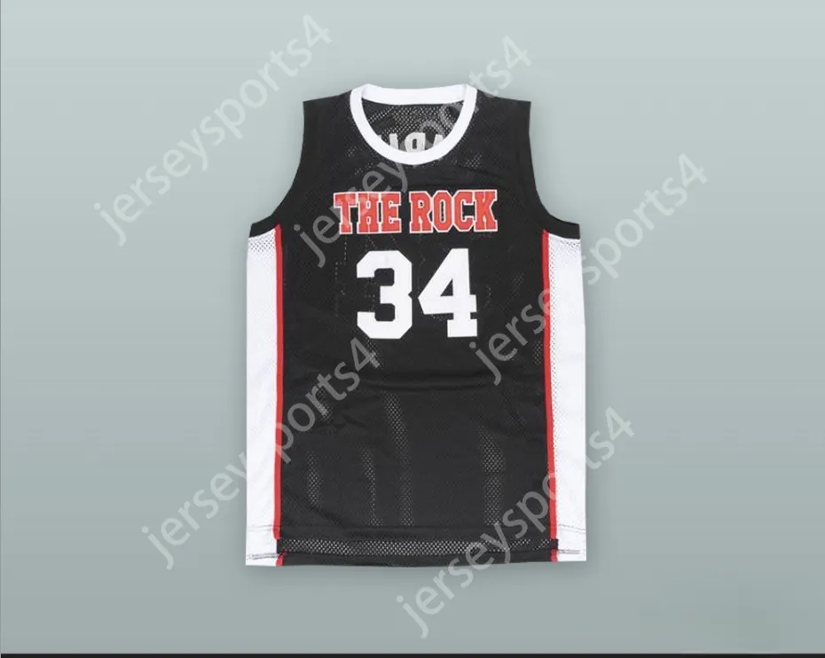 CUSTOM Name Number Mens Youth/Kids JOEL EMBIID 34 THE ROCK HIGH SCHOOL BLACK ALTERNATE BASKETBALL JERSEY TOP Stitched S-6XL