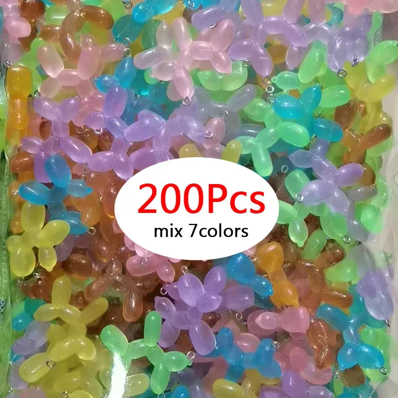 Charms 200st Popular Jelly Balloon Animal Dog Harts Charms bling mix grossisthänge för örhänge nyckelring diy smycken gör