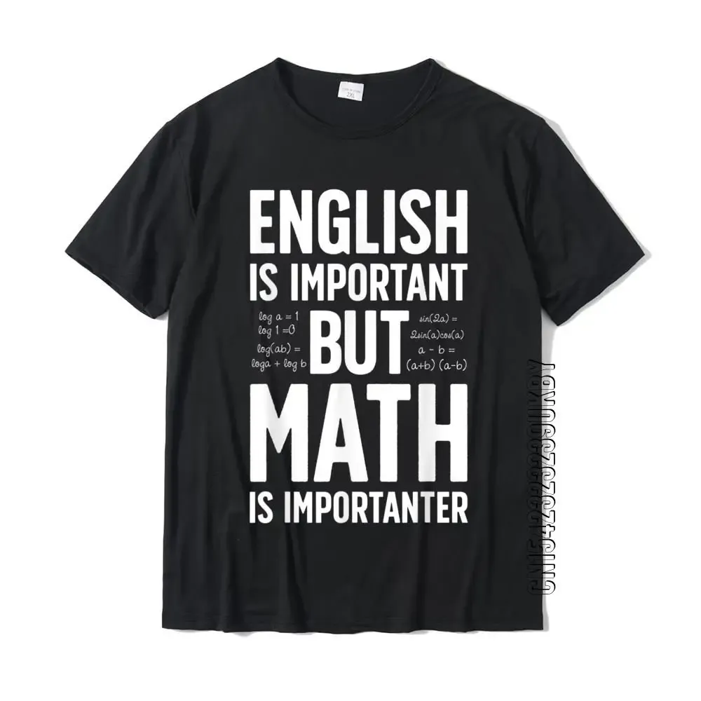 シャツ英語は重要ですが、数学はインポートタンタンターTシャツ先生高品質の男性Tシャツ綿ティーカスタムです