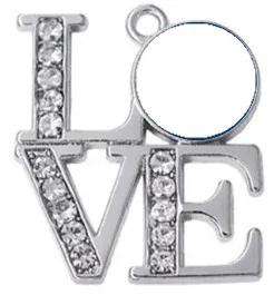 Strands Custom Alloy LOVE Shape Crystal Dangle Charms For DIY Football Basketball University Charms Bracelet Necklace Jewelry Making