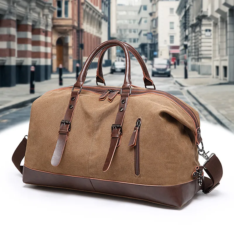 canvas travel bags for men Mens Cool Weekender Bag Bag Duffle Overnight Bag Holdall Bag Whether youre going on an overnight trip or a weekend getaway Men's Large Canvas Travel Backpack