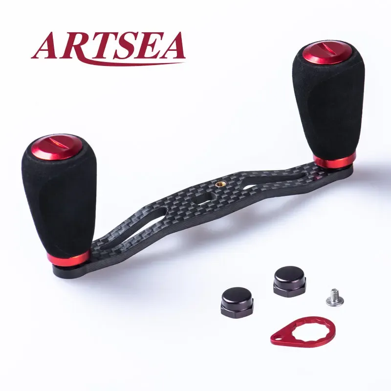 Accessories ARTSEA Carbon Fiber Fishing Reel Handle EVA Knob Refit for Baitcasting reel DIY Fish Accessories Lure Tool