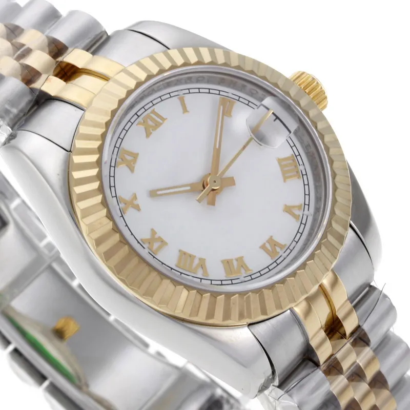 Designer Watch Womens Two Tone Watch Luxury Watch with Box Lady Luxury Watch Orologi automatici Roman Segnali con quadrante bianco orologio di marca di lusso Gold Woman orologio 30,5 mm