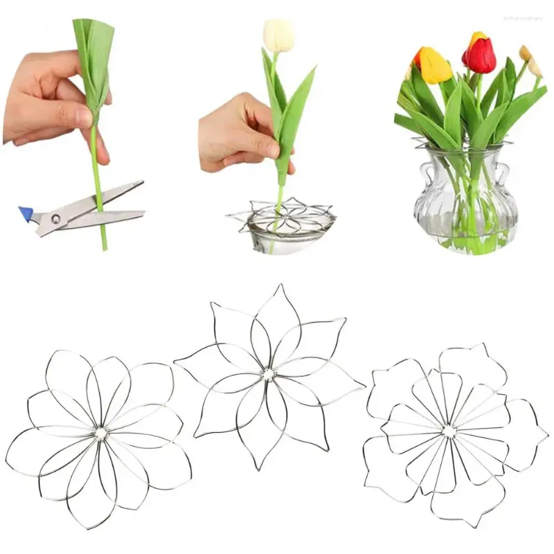 Vasen dekorative Blumengitter Eisen-Blumen-Arrangement-Werkzeug mit Multi-Löchern Bouquet Plant Fixation Metall Vase für