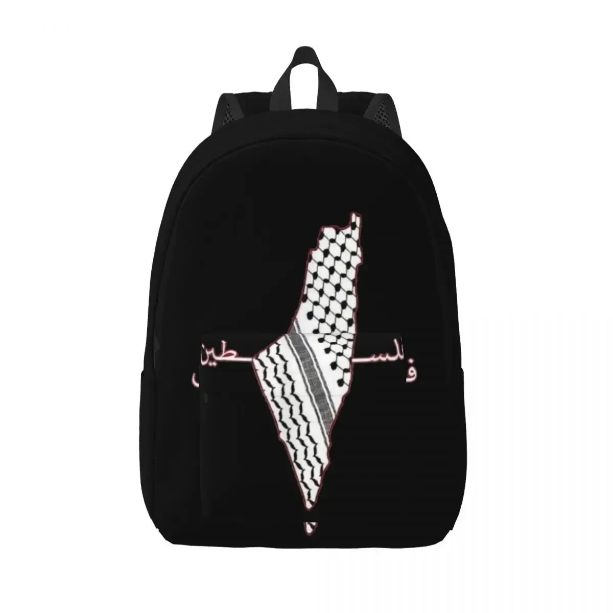 Taschen Keffiyeh Palästina Karte Rucksack mit Pocket High School Arbeit Arabisch palästinensische Flagge Daypack für Männer Frauen Laptop -Leinwandtaschen Taschen