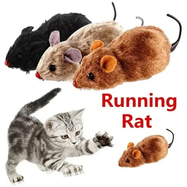 1pc مضحك LifeLike Plush Mouse Runch Rat Toy للقطط الكلاب الحيوانات الأليفة الاطفال الأطفال عشوائي 240410