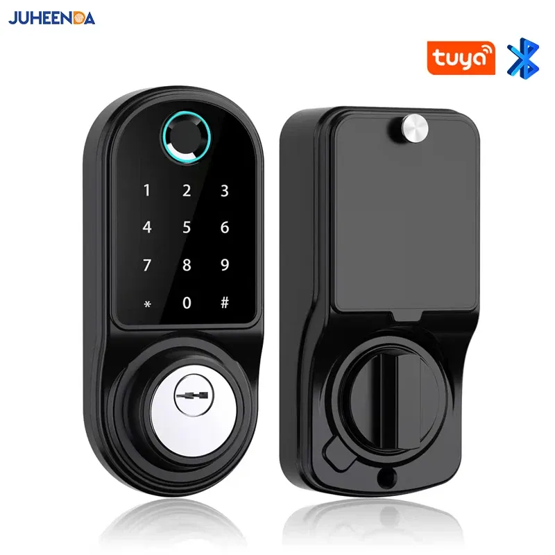 Contrôle de l'application Tuya Remote Contrôle Smart Us Dead Bolt Lock Finger empreinte Fechadura Mot de passe numérique Lock électronique House Indoor avec clé