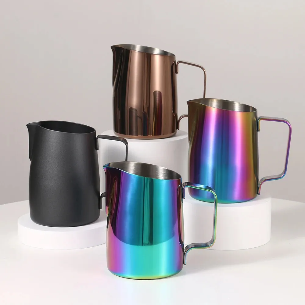 Koffie pitcher 450 ml roestvrijstalen melkschuim schuimte kok mokken espresso koffie pitcher barista ambacht schuimen kruik 240410