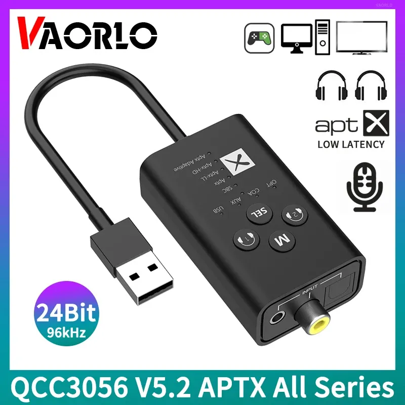 Adapter Qualcomm QCC3056 24bit Bluetooth 5.2 Audio -zender APTX LL HD Adaptive USB 3,5 mm Aux Optische vezel Coaxiale draadloze adapter