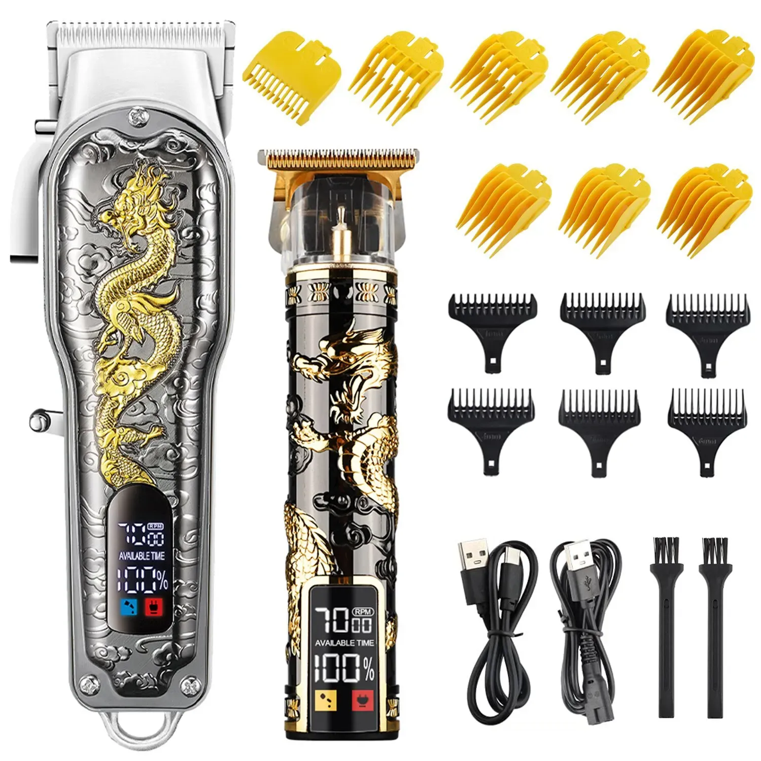 Trimmer Hair Clipper Electric LCD Hair Trimmer Draadloze scheerafvatting 0mm MAN MEN Kapper Haar Snijmachine voor mannen Oplaadbare USB