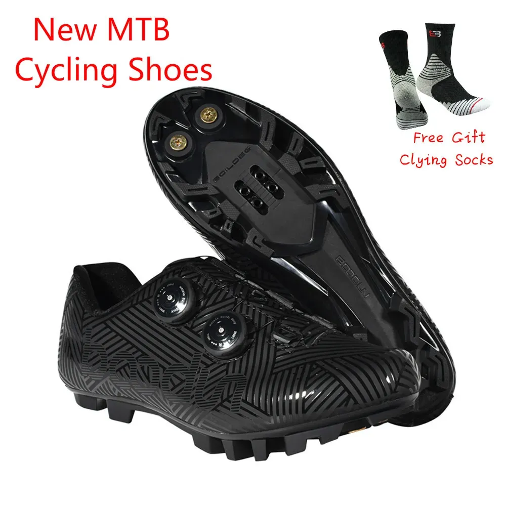 Calzado Boodon Nuevos zapatos de ciclismo Aprendible Agua de montaña Bike Racing Zapatos MTB Ciclismo Autleting Shoes Athletic Bicycle Zapatos