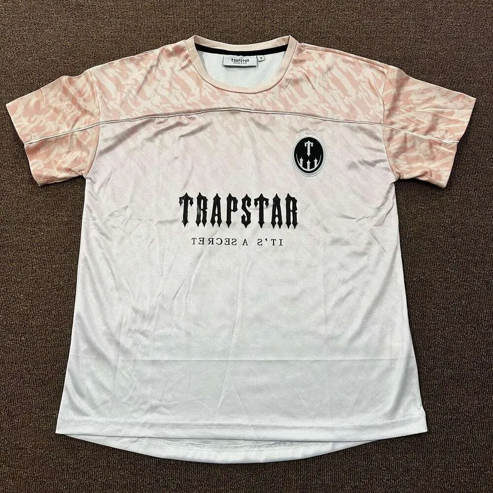 Trapstar T-shirt Jersey Trapstar Trendy American 22: e broderad tröja t-shirt Ny dubbelsidig tryckt sommar andningsbar topp korta ärmar