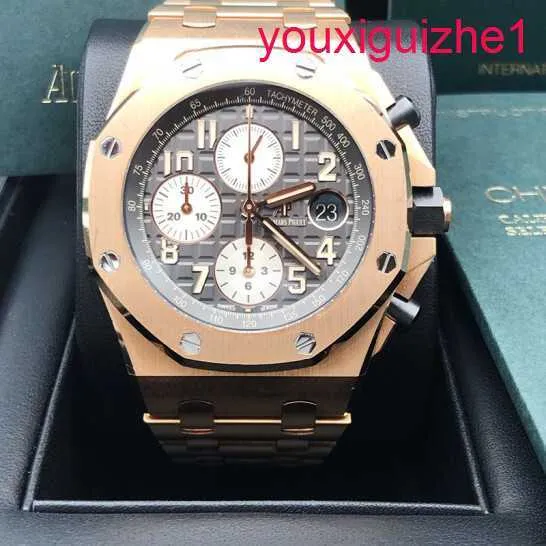 AP Female Wrist Watch Royal Oak Offshore Series 42mm Calendar Timing Red Devil Vampire Automatic Mechanical Steel Rose Gold Fashion Men's Watch 26470OR.OO.1000OR.02