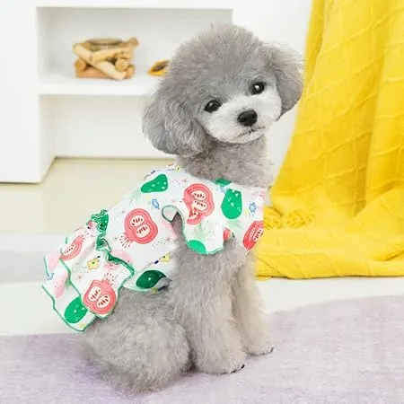 Dog Dress Summer Clothes for Small Dogs Girl Soft Breathable Princess Dress  Smile Pattern XS from Dhgate Dog Dresses - price 9.75