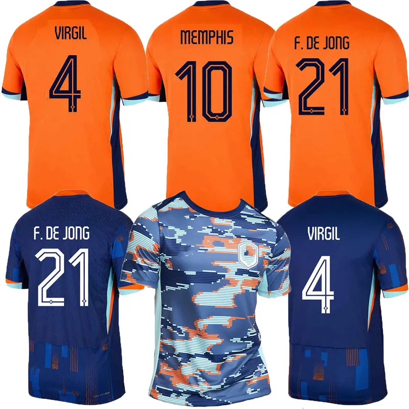 24 Nederländerna 2024 25 Memphis Soccer Jersey Holland Jong Virgil Ake Klaassen XXXL 4XL de Ligt Men Kids Kit Set Dutch Pre Match Training Football Shirt