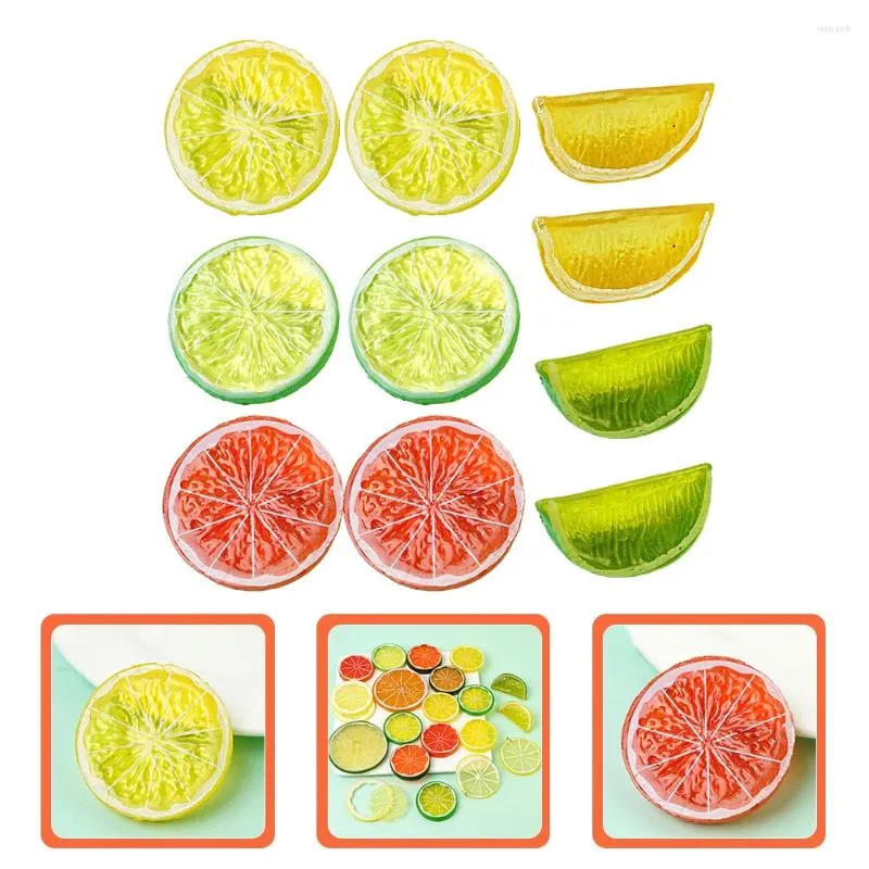 Party Decoration 10 Pcs Imitation Slice Plastic Slices Fake Lemons Fruit Model Pvc Artificial Simulation Decors Models