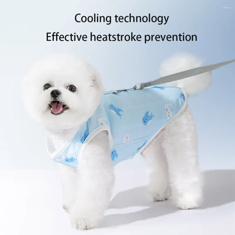 Dog Apparel Cooling Vest Harness Summer Breathable Pet Jacket For Small Medium Large Dogs Cute Printing Cooler