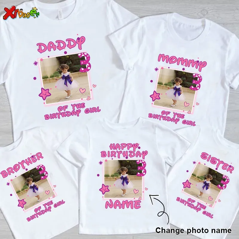 T-shirts chemise d'anniversaire de famille assortiment joyeux anniversaire chemises enfants chemises bébé fille enfants maman fille papa tenue photo