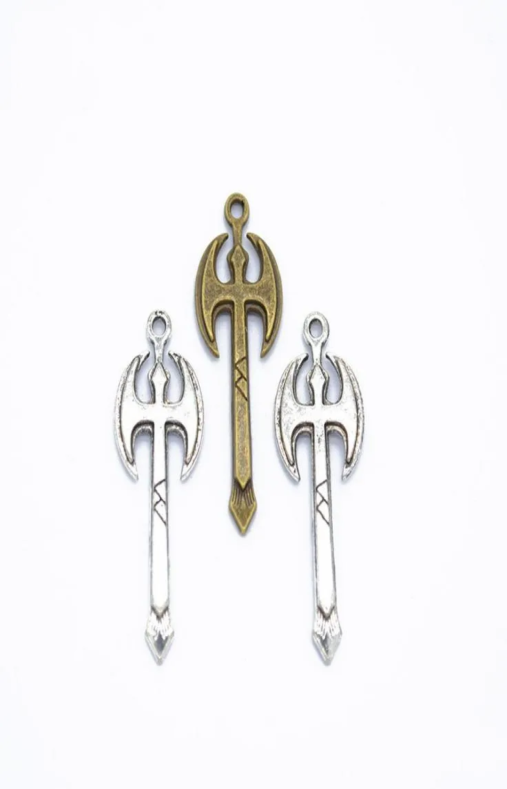 Bulk 200pcslot Ax Charm Pendant Vikings Charm Lagertha Bra för DIY Craft Jewelry Making 37x14mm4130676