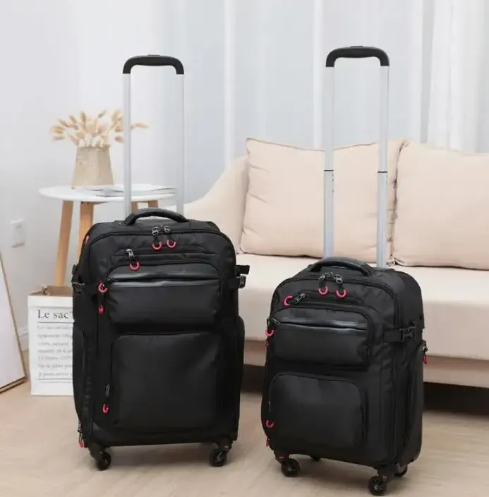 荷物オックスフォードビジネストラベルローリングスーツケースメン22インチローリング荷物袋キャビンサイズ20インチトラベルトロリーバッグ荷物スーツケース