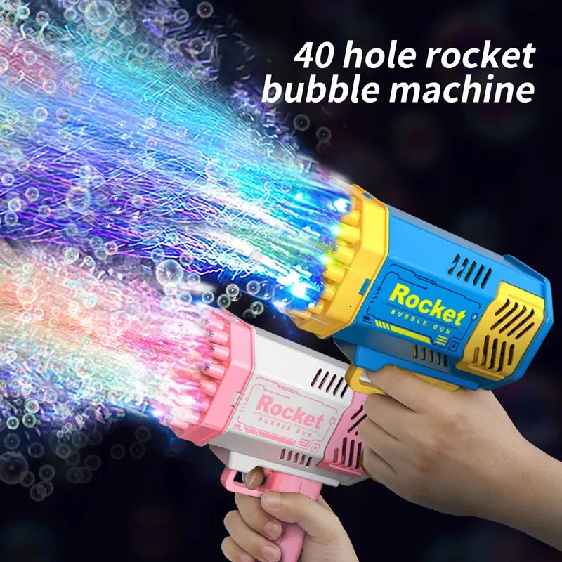 40 hole light space handheld bubble machine water soaked bubble gun for wedding holiday birthday outdoor outing party 240422