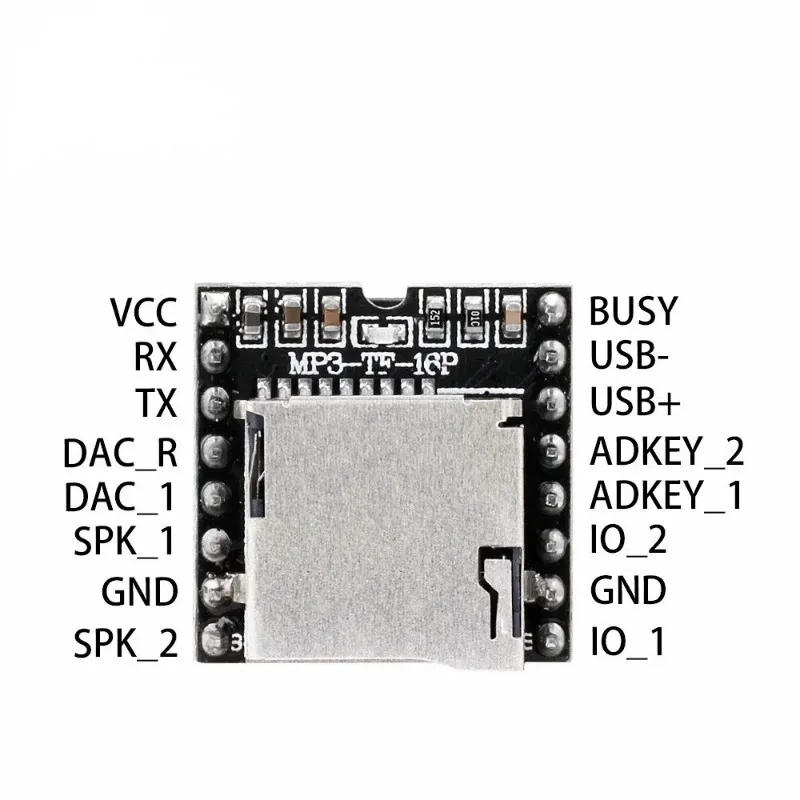 2024 TF -kaart U Disk Mini Mp3 DfPlayer Module, Audio Voice Module Board, Decode Mp3, WAV, WMA's, voor Arduino DfPlay Wholesale PlayerDfPlayer Module voor Arduino