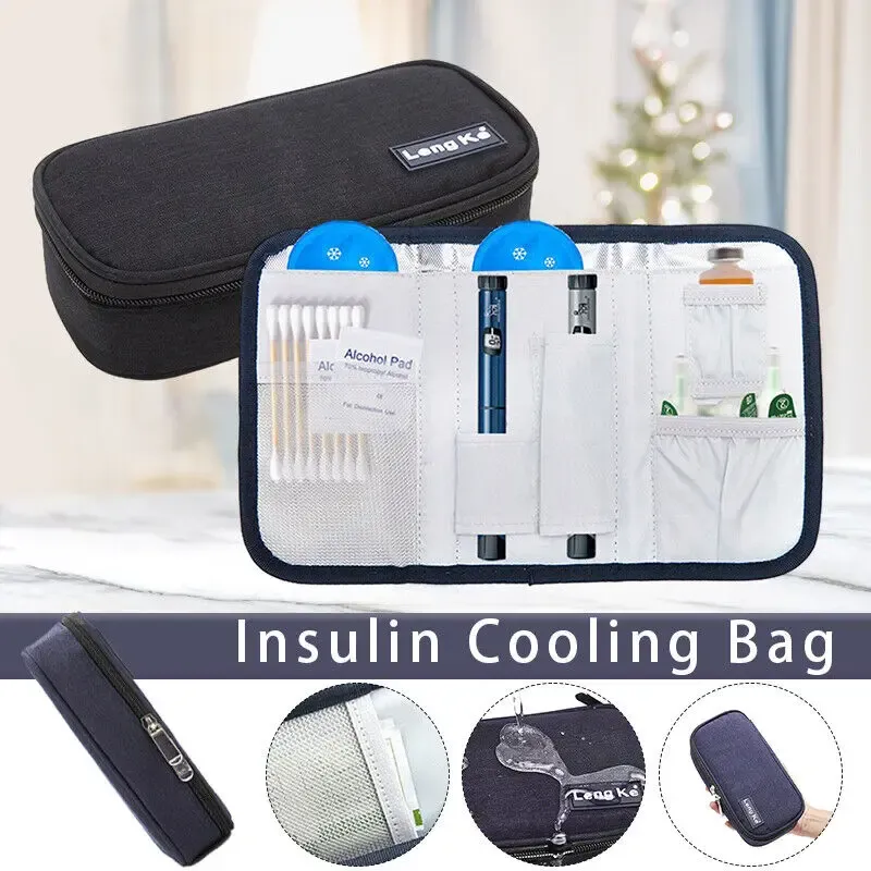 Bolsas Bolsas de resfriamento de insulina diabética de pílula térmica impermeável sem gel Medicla mais refrigerador Oxford Travel Case