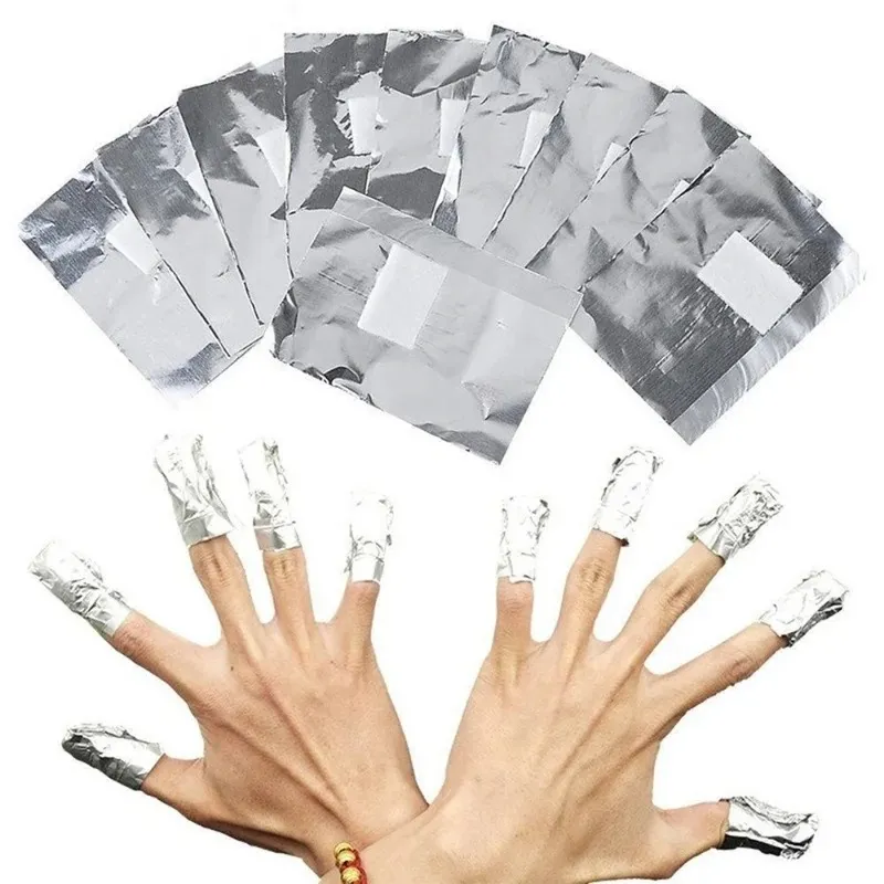 NIEUWE 100 PCS ALUMINIUM FOIL Remover wraps Nail Art Soak afwezig acryl gel nagellakverwijderaar voor manicure pedicure voor wraps voor nagelkunstverwijdering