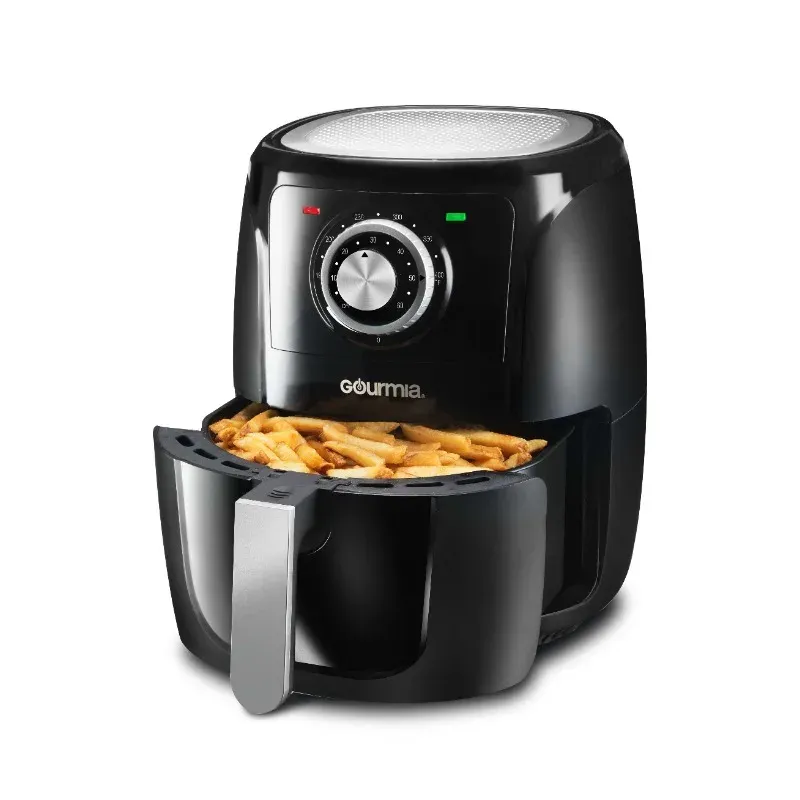 Fryers Gourmia 5Qt Air Fryer with Nonstick Dishwasher Safe Basket, Black