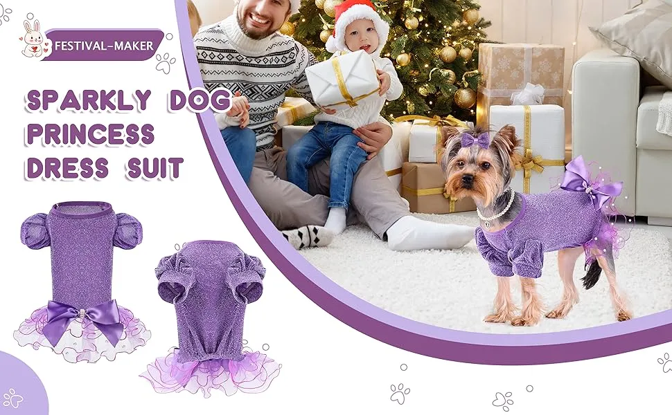 white christmas dresses Candy Canes Christmas Dog Dress main image 1