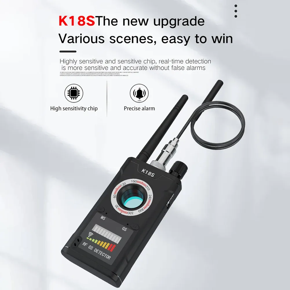 Verktyg K18S trådlös RF -signal dold kameradetektor anti Candid pinhole Micro Cam Scan Magnetic GPS Locator GSM Secret Bug Finder