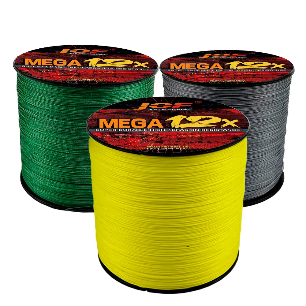 Accessoires 12 Strons PE Traid 300m / 500m / 1000m Lignes de pêche tressées Multicolore Super Strong Big Game Multifilament Carpe Fishing Line Fire