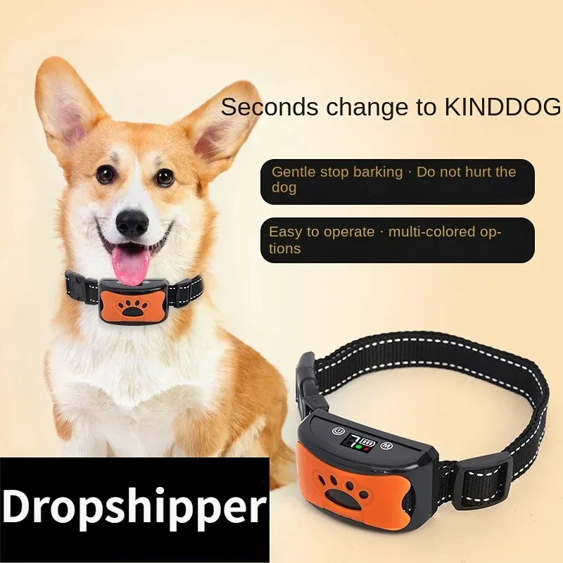 Colliers dropship anima chien anti-aboiement usb chiens ultrasoniques électriques entraîne le collier de chien arrête de rupture de vibration anti-écorce