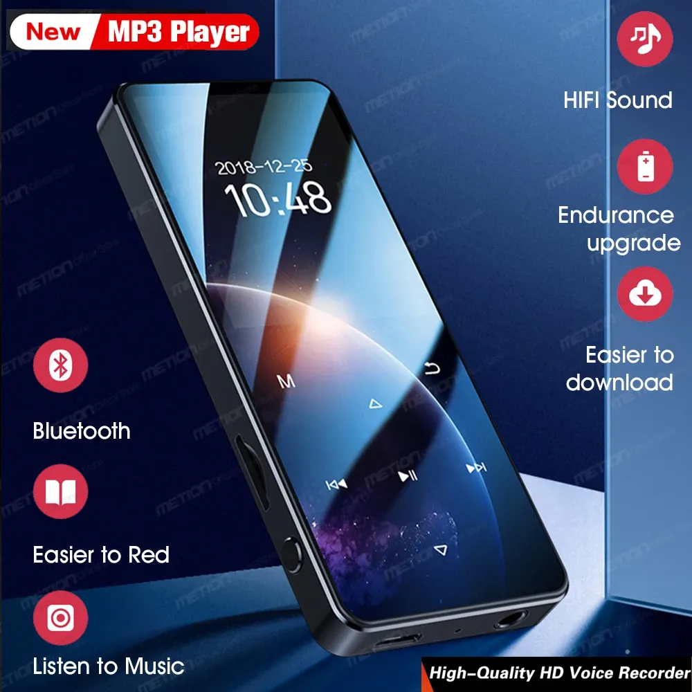Odtwarzacz Przenośne Bluetooth Bluetooth MP4 MP3 Muzyka odtwarzacz Audio Walkman z wbudowanym wideo ebook rejestratorem FM